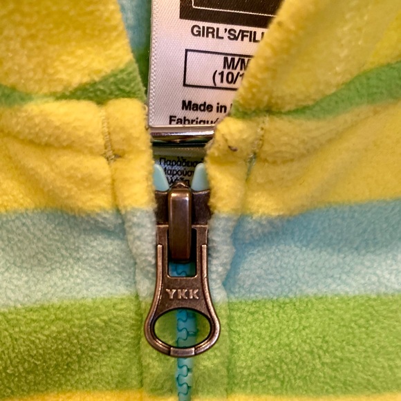 The North Face 💛🩵💚 Fleece jacket - Girls - size Med 10/12 - Picture 6 of 9